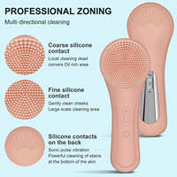 Brosse nettoyante faciale multifonctionnelle en silicone à ultrasons avec compresse chaude à température constante, dispositif d'importation à prise USB-C pour tous