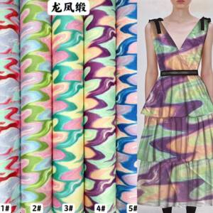 Nouvelle arrivée 2026, robe de pyjama en satin pour femmes, <span class=keywords><strong>dragon</strong></span> et phénix, tissu en polyester, satin extensible, tissu lisse à l'<span class=keywords><strong>aquarelle</strong></span> - Product Image 3