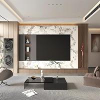 Lemari TV Kayu Walnut Solid Kelas Atas Desain Minimalis Dapat Disesuaikan untuk Penggunaan Hotel Bergaya Farmhouse Sketsa Desain Gratis Cina