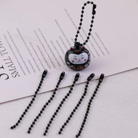 Chaîne à Billes en Fer de 2,4 mm, Noir, En Gros, pour Bijoux, Colliers, Vêtements, avec Finition Peinte Simple Plaqué, Adaptée aux Pendentifs