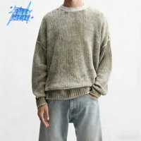 Fabricant Chandail personnalisé de haute qualité, décontracté, à manches longues, en tricot, doux et chaud, à col rond et à fermeture éclair latérale pour hommes
