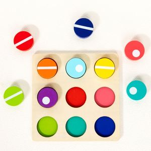 3 4 5 6 Years Old Boys Girls Brain Teaser <b>Puzzle</b> Logic Wooden <b>Puzzles</b> Shape Color Matching Board Game with Cards - Product Image 4