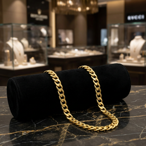 ขายส่งโซ่ทองชุบไมโคร 14K 18K 24K แบบ Curb Chain, ดีไซน์โซ่ทันสมัย, โซ่สไตล์ Curb, โซ่แฟชั่น, รับสั่งซื้อโซ่ Curb จำนวนมาก - Product Image 3