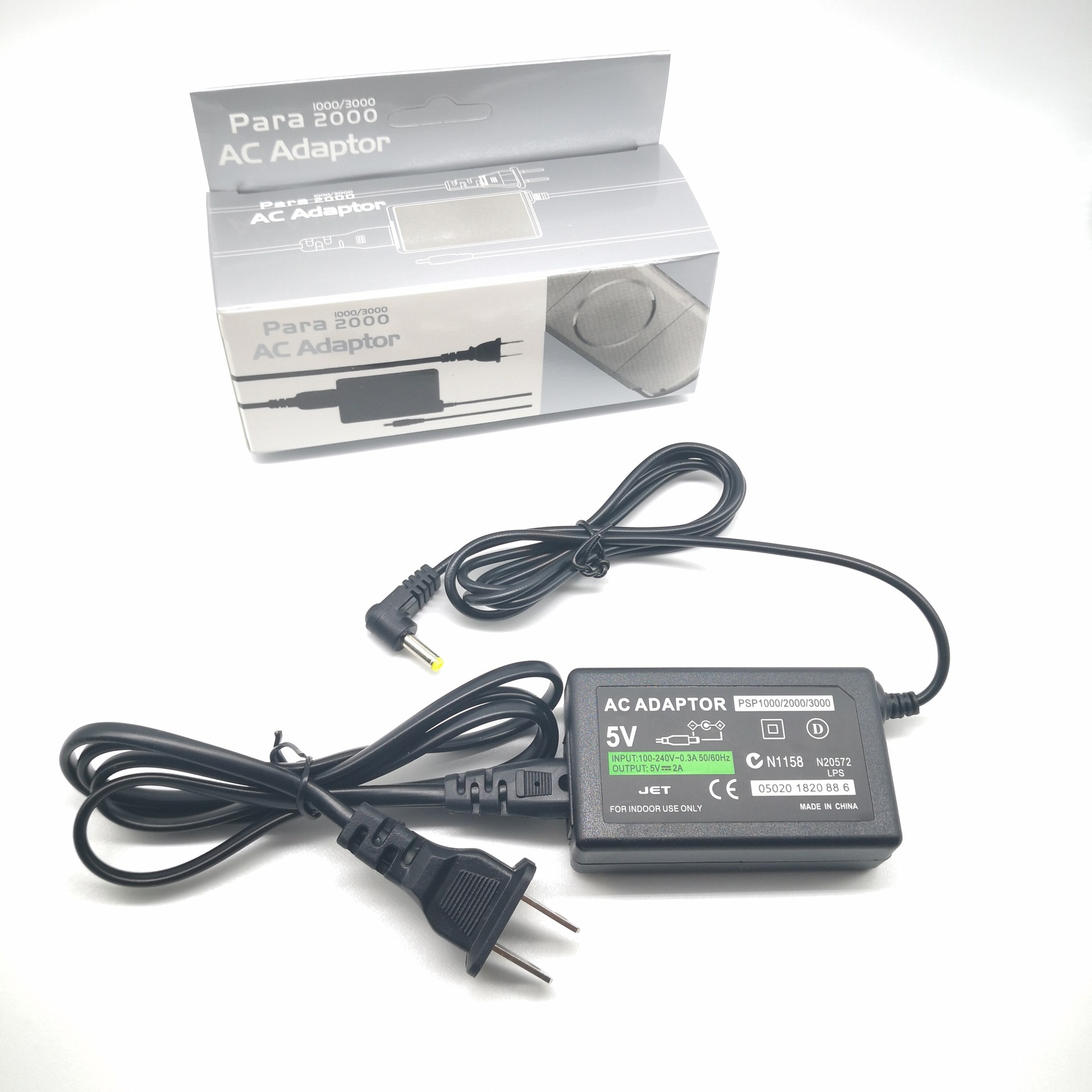 PSP1000/2000/3000用 5V EU USプラグ ACアダプター 壁充電ケーブル