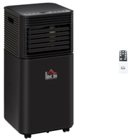 Climatiseur Portable Électrique en Plastique HOMCOM 10000 BTU, Refroidissement Uniquement, Télécommande, Classe d'Efficacité Énergétique, Minuteur