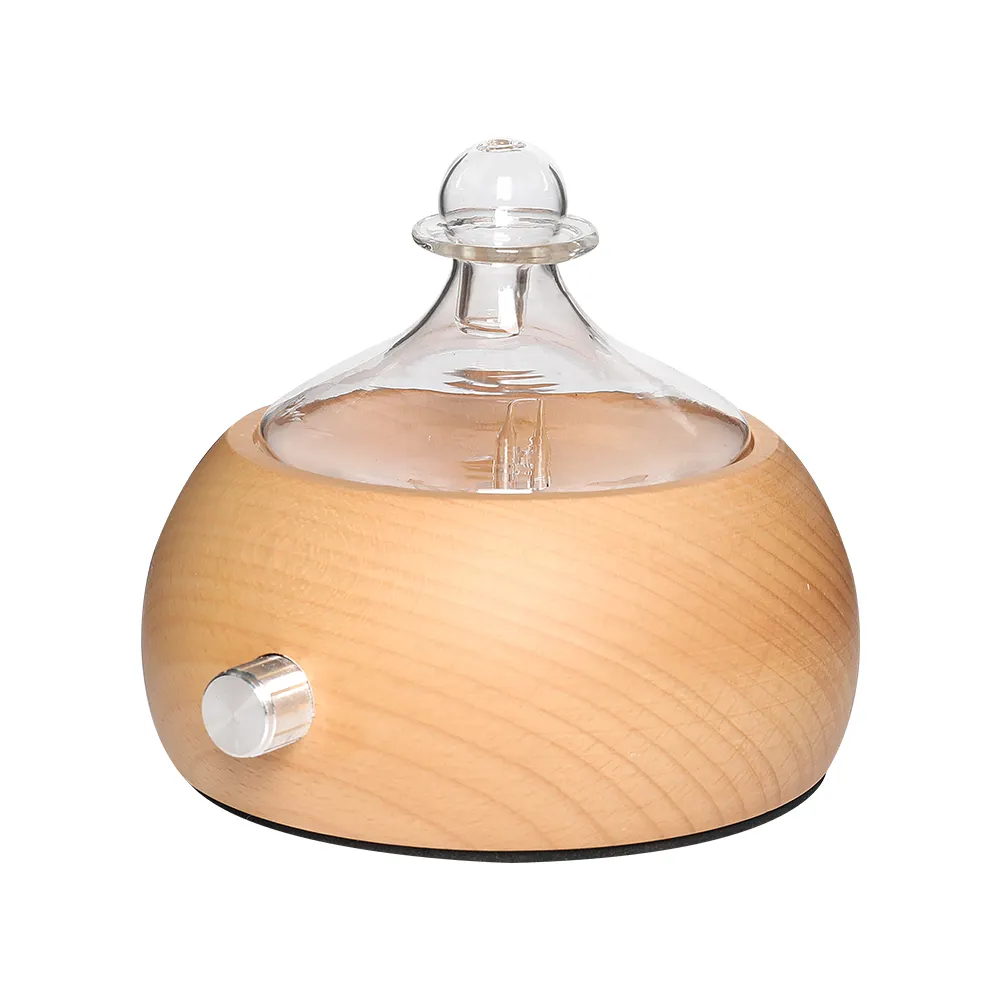 Mini diffuseur d'huile essentielle ultrasonique Led en bois et verre, Oem, sans eau, diffuseur d'arôme, nébuliseur