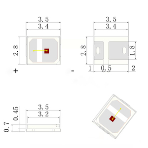 Puce Epistar haute luminosité de qualité 2835 0.2W 660nm <span class=keywords><strong>SMD</strong></span> 2835 Puce LED Puces LED à lumière profonde - Product Image 3