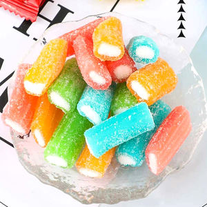 Bonbons gélifiés Halal en gros, saveur fruitée, en bâtonnets courts, bonbons acidulés en bande, boîte personnalisable en couleur - Product Image 3