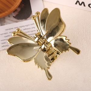 Pinzas de Pelo con Forma de Mariposa Esmeriladas al por Mayor, Pinzas de Pelo Coreanas Dulces en Dorado y Plateado, de Acrílico y Plástico para Mujer - Product Image 4