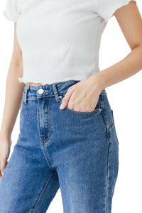 2024 mode personnalisée en gros Denim Jeans pantalon pour femmes basique droit Denim Jeans - Product Image 5