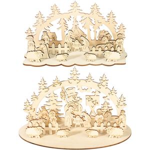 Adornos Navideños Creativos Circulares de Madera para Decoración Estéreo, Manualidades para Fiestas - Product Image 3