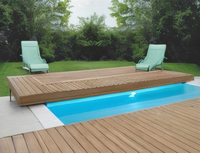 Wood Look Decking Automatic Slide Moderne elektrische Schwimmbad abdeckung mit fern gesteuerten Stütz möbeln für Unterhaltung