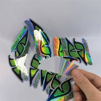 Stiker Hologram Laser Custom Die Cut Tahan Air Vinyl Mengkilap Label Kemasan Maskara Pasta Gigi Kompatibel dengan Printer