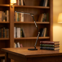 Lampe de bureau LED à intensité variable avec bras articulé, commande tactile, 3 températures de couleur, sans scintillement, lumière de lecture protectrice pour les yeux, pour la maison et le bureau