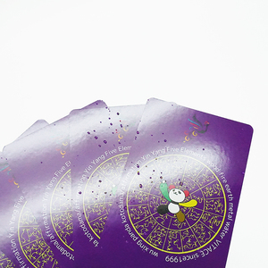 Baraja de cartas del Zodíaco de los Cinco Elementos con caja morada y guía de instrucciones, empaque de papel artístico con diseño de estampado en caliente - Product Image 3