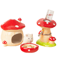 Maison pour animaux de compagnie en céramique Kangdarpet, mignonne et durable, pour hamster, petite taille, design en fil doré, utilisation intérieure et extérieure