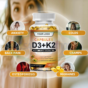 Complément alimentaire Ausreson Vitamine D3 + K2 en gélules molles 1000 UI et végétalien pour soutenir la solidité des os, capsules de vitamine D3 K2 en gélules molles - Product Image 2