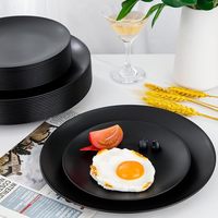 Assiettes rondes noires en mélamine incassable personnalisables en gros pour restaurants, événements à domicile, mariages et pique-niques