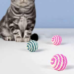 Mix Colors Sisal Hemp Rope Wrapped <b>Cat</b> <b>Toy</b> Ball <b>Interactive</b> <b>Cat</b> Rolling Ball <b>Toy</b> - Product Image 3