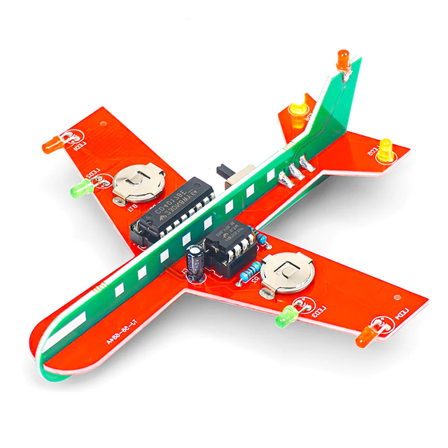 DIY Electronic Kit Small Airplane CD4017 Flow Lamp Welding Practice Electronic Science Assembly Kit Flashing LED PCB