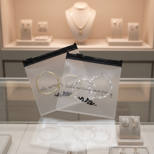 Bolsa de Plástico Esmerilada con Cierre Personalizada, Tamaño Pequeño 10*10cm, Bolsa Esmerilada <span class=keywords><strong>para</strong></span> Empaque de Joyería, Aretes y Logotipos - Product Image 2