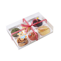 Boîte d'emballage transparente en plastique pour beignets, vente en gros, boîte personnalisée transparente avec 4 ou 6 compartiments pour desserts et pâtisseries pour boulangerie