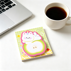 Cute Unicorn dog Apple Shape Memo Pads With Adhesive Backing Colorful Sticky <b>Notes</b> For Planner Journal Use - Product Image 2