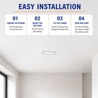 Diffuseur d'air encastré sans cadre pour plafond, panneau plat en aluminium, grille de retour d'air encastrée pour cloison sèche