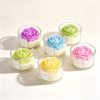 Lilin Aroma Bunga Buatan Tangan dari Lilin Kedelai Alami dengan Sumbu Kapas, Warna & Aroma Sesuai Pesanan, Lilin dalam Stoples Kaca untuk Dekorasi Rumah & Hadiah