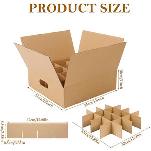 Kits de diviseurs de boîtes de déménagement 13x13x3 pouces Boîtes en papier d'expédition en carton avec verre de séparation des fruits pour l'<span class=keywords><strong>emballage</strong></span> et le stockage - Product Image 2