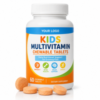Comprimés à croquer multivitaminés halal pour enfants, marque privée, supplément naturel, comprimés à croquer multivitaminés pour enfants