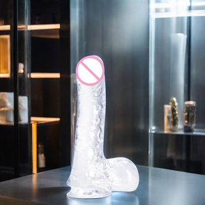 Ava Realistische Adult Strap-On <span class=keywords><strong>Dildo</strong></span> Enorme Glazen <span class=keywords><strong>Dildo</strong></span> Met Vibrator Sex Producten Voor Vrouwen - Product Image 4