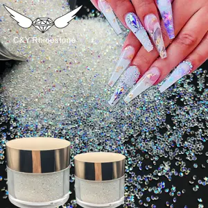 C & Y Haute Qualité 1MM Mini Minuscule Micro Cristal AB Pierres À Ongles Strass Pixie Poussière Strass