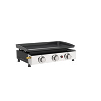 Plaque de cuisson professionnelle à gaz pour hamburgers et crêpes, en fonte, avec surface plate, pour extérieur - Offre Spéciale