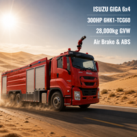 Camion de pompiers 6x4 300 CV pour eau et poudre sèche, norme Euro 6, réservoir d'eau 14 m³, réservoir de poudre 1000 kg, camion de sauvetage d'urgence