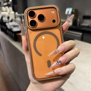 Tương Thích Cho 17 Từ Trường Hợp Điện Thoại Lỗ Lớn Màu Khối Macaron Acrylic Trong Suốt Cho 16 Chống Sốc Kim Cương Cứng - Product Image 2