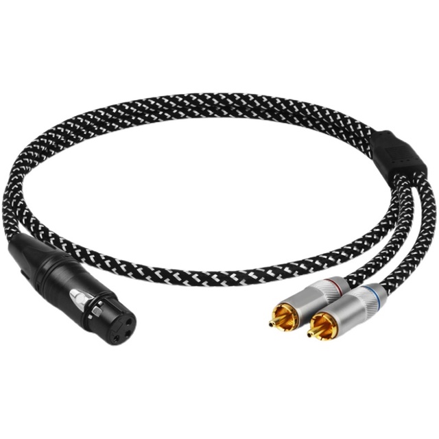 QINCROWN Z100 Audio Line Cable XLR Female RCA Male for Sound Bar Active Subwoofer DVD Player Speaker Application 1m 2m Stock