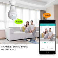 Nouveau Produit Caméra ampoule!!! 960P 360 Degrés VR Ampoule Panoramique Caméra IP Wifi Intérieure Audio Bidirectionnel Caméra De Sécurité Wifi