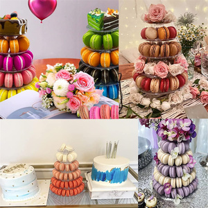 Rak <span class=keywords><strong>Display</strong></span> Macaron transparan plastik bulat 6 tingkat pemegang Cupcake Platter Macaron Tower Stand untuk dekorasi pesta pernikahan - Product Image 5