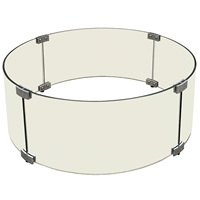 Protège-vent en verre rectangle/carré/rond pour brûleur de foyer
