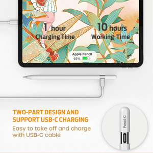 Stylet pour <span class=keywords><strong>iPad</strong></span> - Compatible <span class=keywords><strong>Apple</strong></span> <span class=keywords><strong>Pencil</strong></span> USB-C avec sensibilité à l'inclinaison, rejet de la paume, charge rapide - Pour <span class=keywords><strong>iPad</strong></span> Pro/<span class=keywords><strong>Air</strong></span>/Mini 2018-2025 - Product Image 2