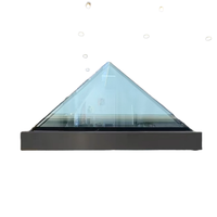 GREATMEN Système de ventilation automatique de toit moderne avec puits de lumière en verre pyramidale à persiennes, éclairage naturel, en alliage d'aluminium magnétique
