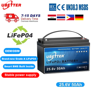 Pl दुबई स्टॉक 12v 25.6v लाइफ 4 बैटरी 50ah 100/200 टा 200 टा सौर बैटरी लिथियम - Product Image 1