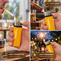 Briquets à gaz personnalisables avec logo, rechargeables, allume-cigare à silex et butane
