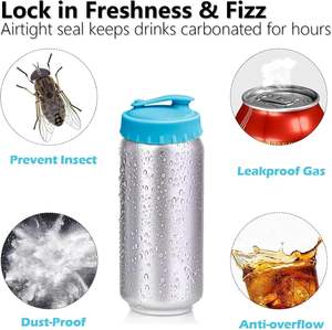 2025 Silikon <span class=keywords><strong>Soda</strong></span> Dose Deckel Runde weiche staub dichte wieder versch ließbare Getränkedose Kappe Abdeckung zum Verkauf - Product Image 5