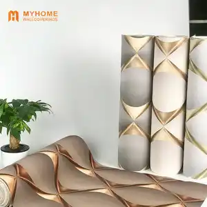 Papel tapiz geométrico 3d para sala de estar, decoración de papel tapiz