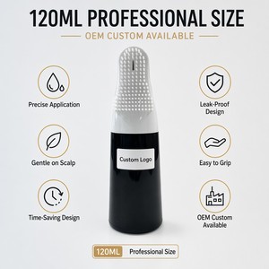 Tinte para el Cabello a Base de Plantas OEM Jet Black en Crema con Aplicador de Peine y Brocha para Cobertura de Canas - Product Image 1