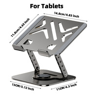 Support de téléphone portable fin en alliage d'aluminium, support rotatif à 360 degrés, réglable et pliable, support réglable en hauteur