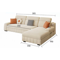 Ensemble de canapé-lit moderne en velours avec dossier capitonné, hauteur réglable, pour salon, appartement et hôtel - Tissu écologique