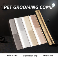 Sisir Perawatan Anjing Kucing Salon Hewan Peliharaan Gagang Aluminium Gigi Baja Jarum Rapi Pemangkas Bulu